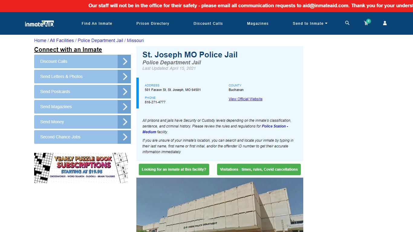 St. Joseph MO Police Jail & Inmate Search - St. Joseph, MO